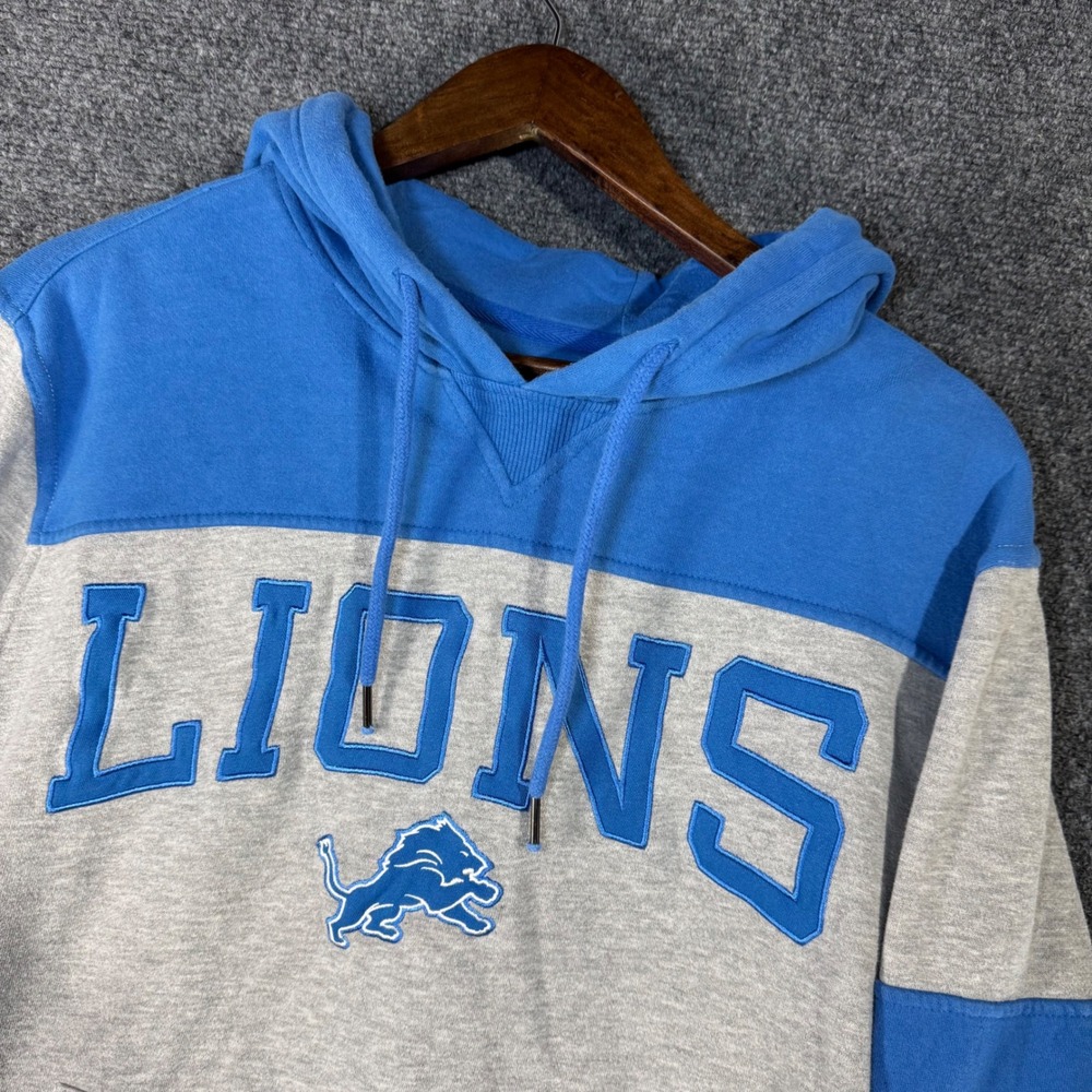 Starter Detroit Lions NFL Hoodie Mens XL‎ Blue Colorblock Pullover Sweatshirt